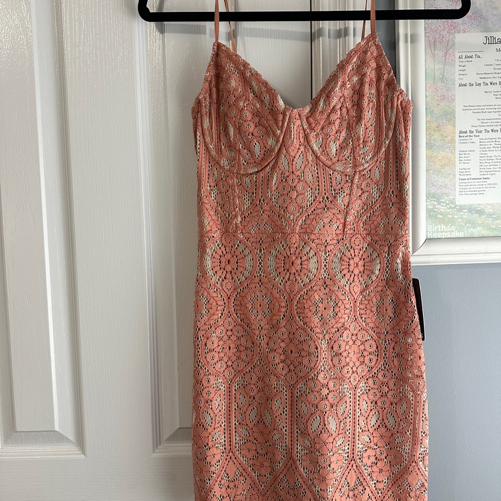 Express Coral Lace Dress